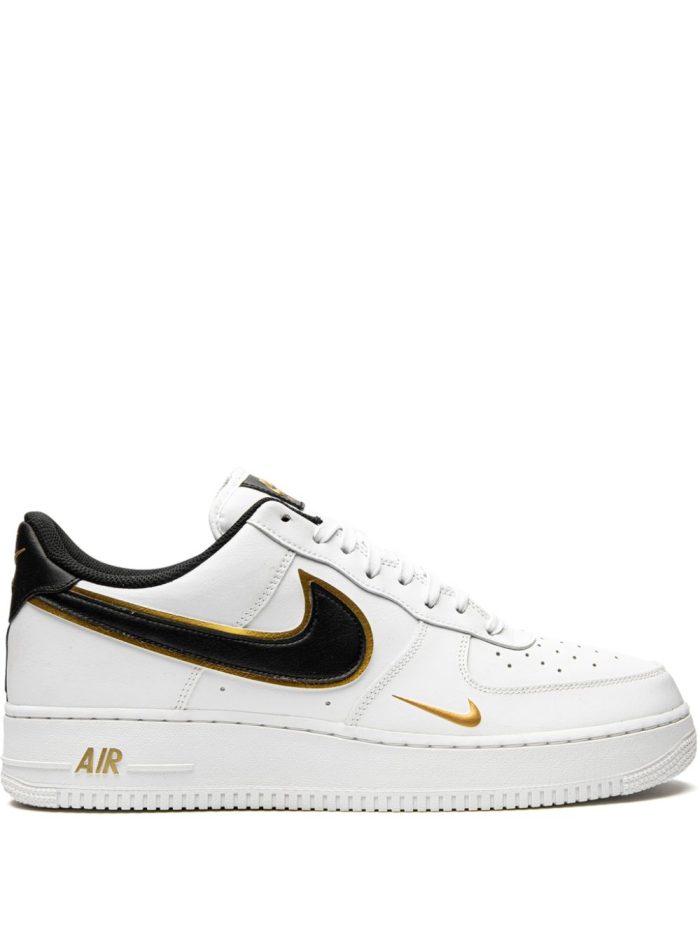 Nike Air Force 1 ’07 LV8 ‘Double Swoosh’ – White-Black-Gold - Image 4