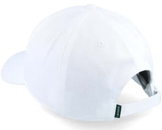 Lacoste Big Crocodile Adjustable White Cotton Cap - Image 3