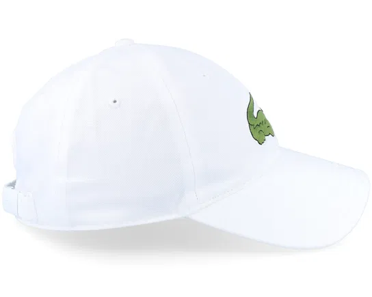 Lacoste Big Crocodile Adjustable White Cotton Cap - Image 4