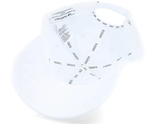Lacoste Big Crocodile Adjustable White Cotton Cap - Image 5