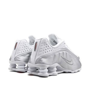 Alternative view of Nike Shox R4 “White – Metallic Silver” Sneaker