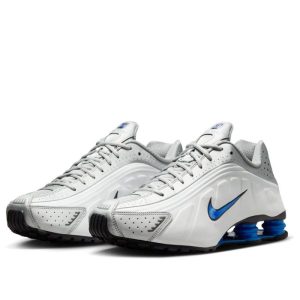 Alternative view of Nike Shox R4 ‘Orlando White Metallic Silver’ – Racer Blue Sneaker