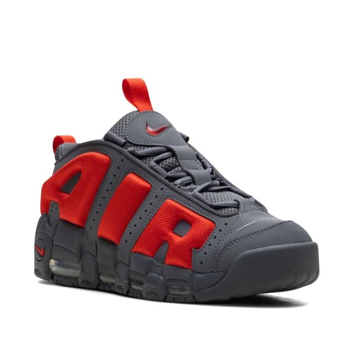 Nike Air More Uptempo ” Dark Grey/Metallic Silver/Light Crimson” Sneakers - Image 5